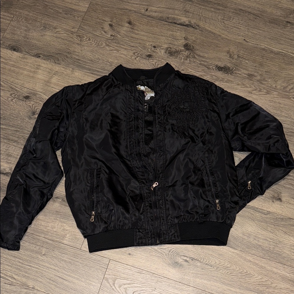 Harley-Davidson Black Jacket size medium mens biker 25" p2p